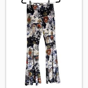 JADED LONDON velvet flared trousers with cherub, cloud graphic size S